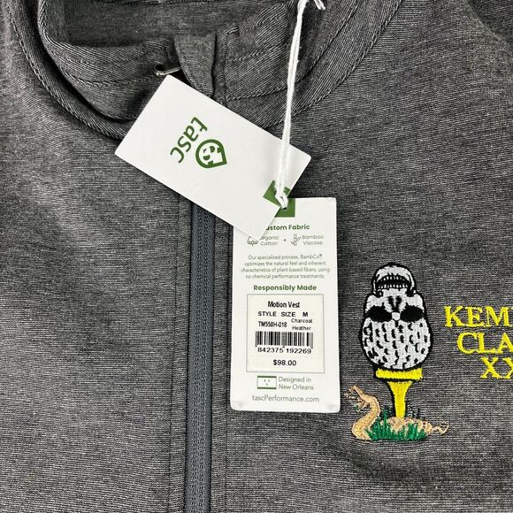 Tasc Vest Mens Medium Gray Full‎ Zip Golf Performance Moisture Wicking NEW - Picture 5 of 11